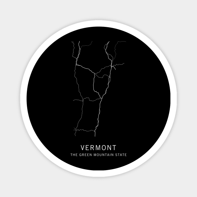 Vermont State Road Map Magnet by ClarkStreetPress